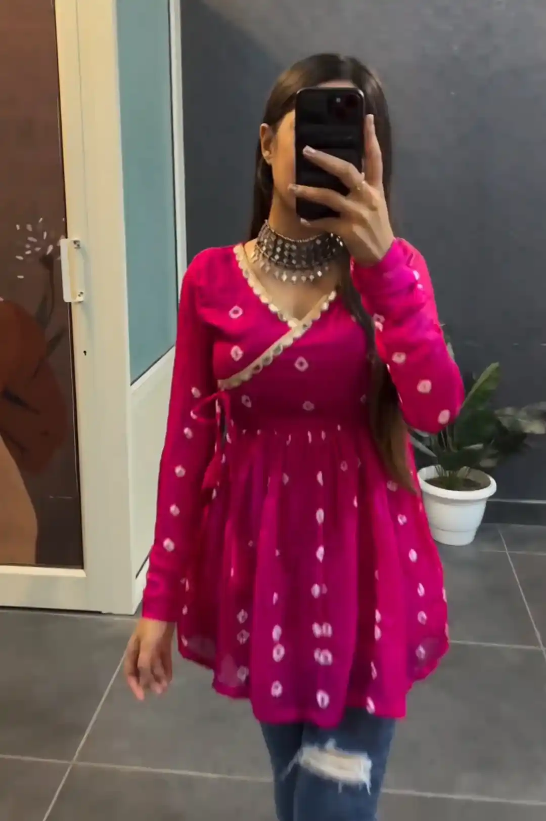 Pink Rayon Bandhani Top.png